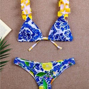 Lemon print bikini positano